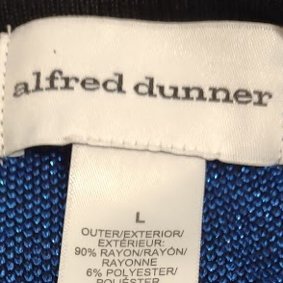 ALFRED DUNNER BLUE & BLACK LEOPARD PRINT STUDS BLING FAUX CAMI 3/4 SLEEVE LG - Picture 9 of 12